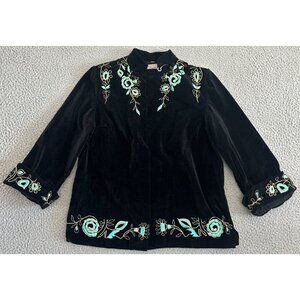Vintage 40s Jacket Hollywood Stars Yokohama Velvet Gold Embroidered
